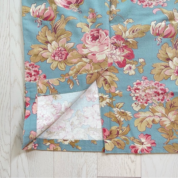 Cambridge Country Store Pansy Big Print Denim Blue longline Maxi Pencil Skirt - Picture 11 of 12